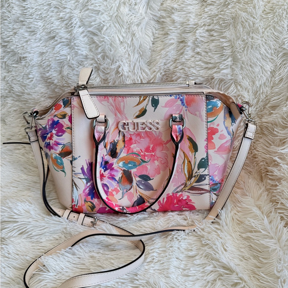 GUESS Multicolor Floral Satchel Crossbody